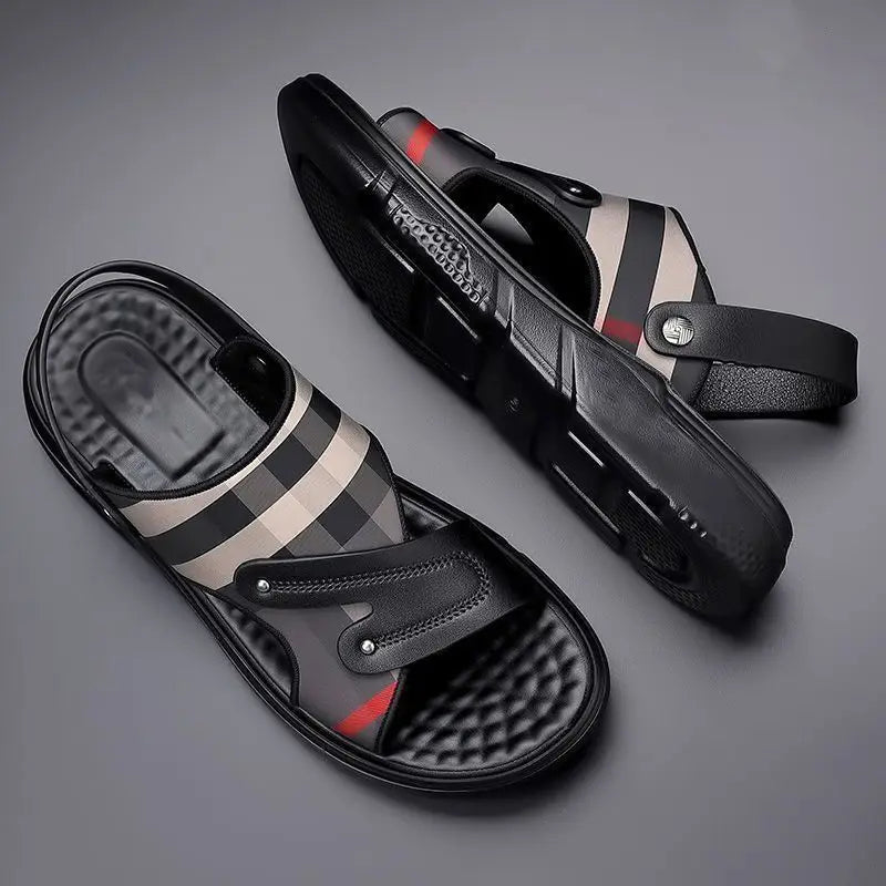 Luxury Men's Sandals - Premium Summer Slide Sandals Anti-Slip Soft Sole Outdoor/Indoor Durable Comfortable Trendy High-End