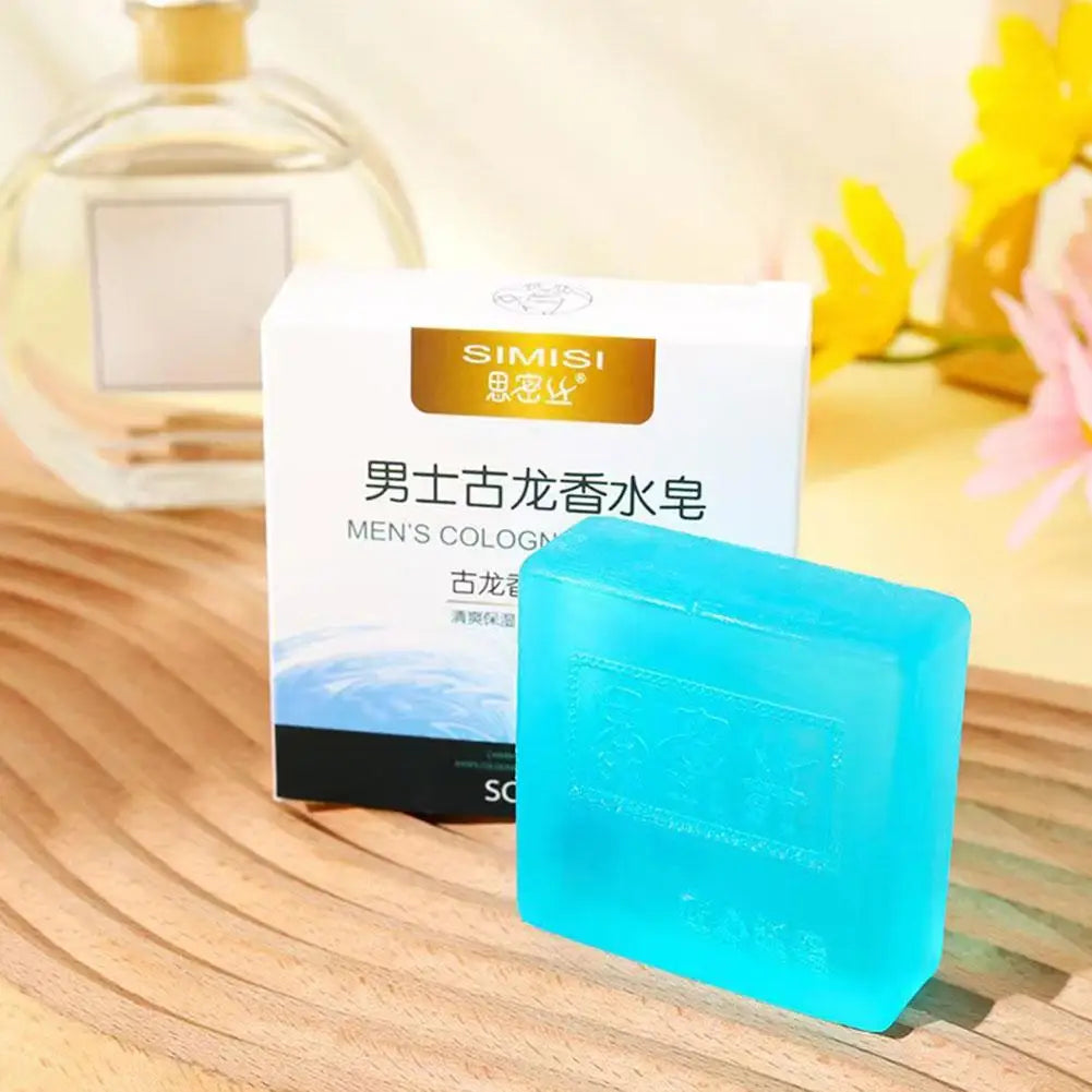 Men Cologne Perfume Soap Bar Deep Cleaning Brightening Moisturizing Face Bath Soap Long Lasting Fragrant Essential Oil Soap