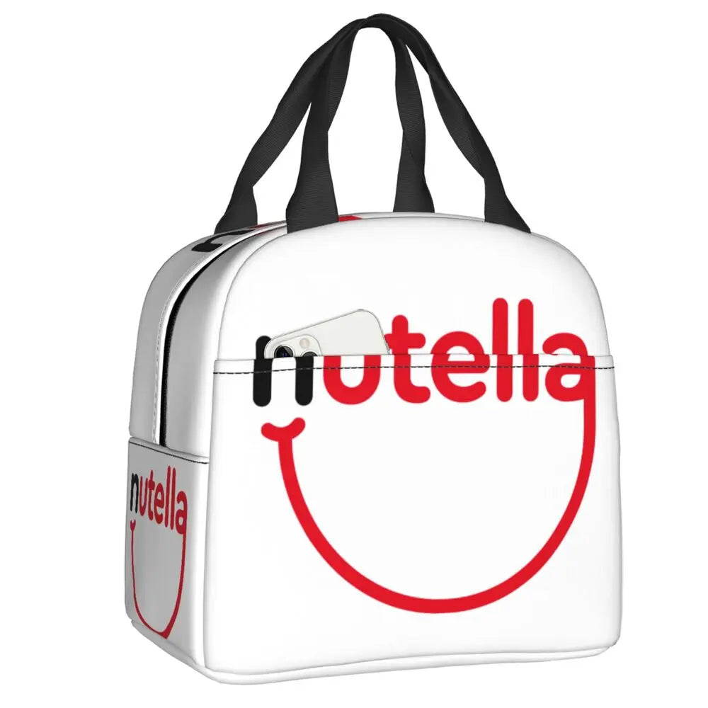 Custom Italy Nutellas Thermal Insulated Lunch Bag Women Portable Lunch Container for Outdoor Picnic Storage Food Box