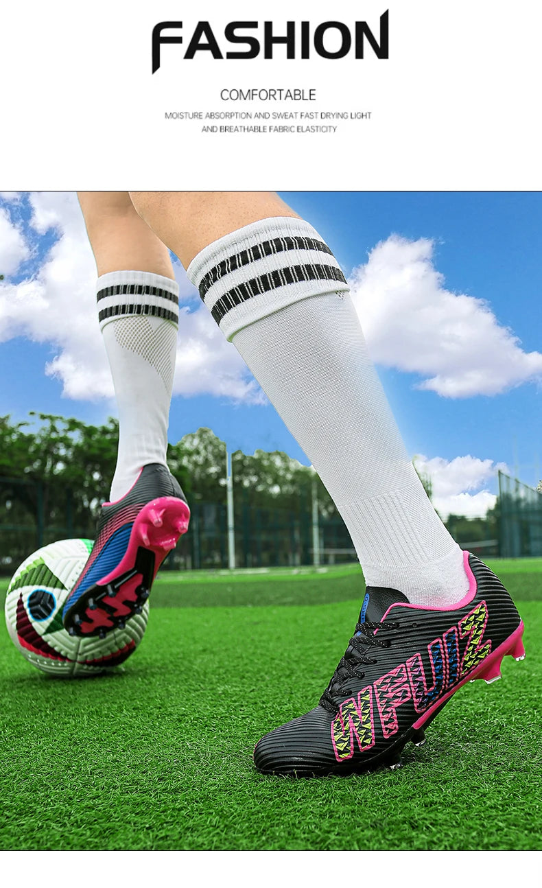 New Boy Girl  Professional Soccer Shoes Ultralight Match Training Shoes Non-Slip Cleats Grass Drop Shipping Boys Football Boots