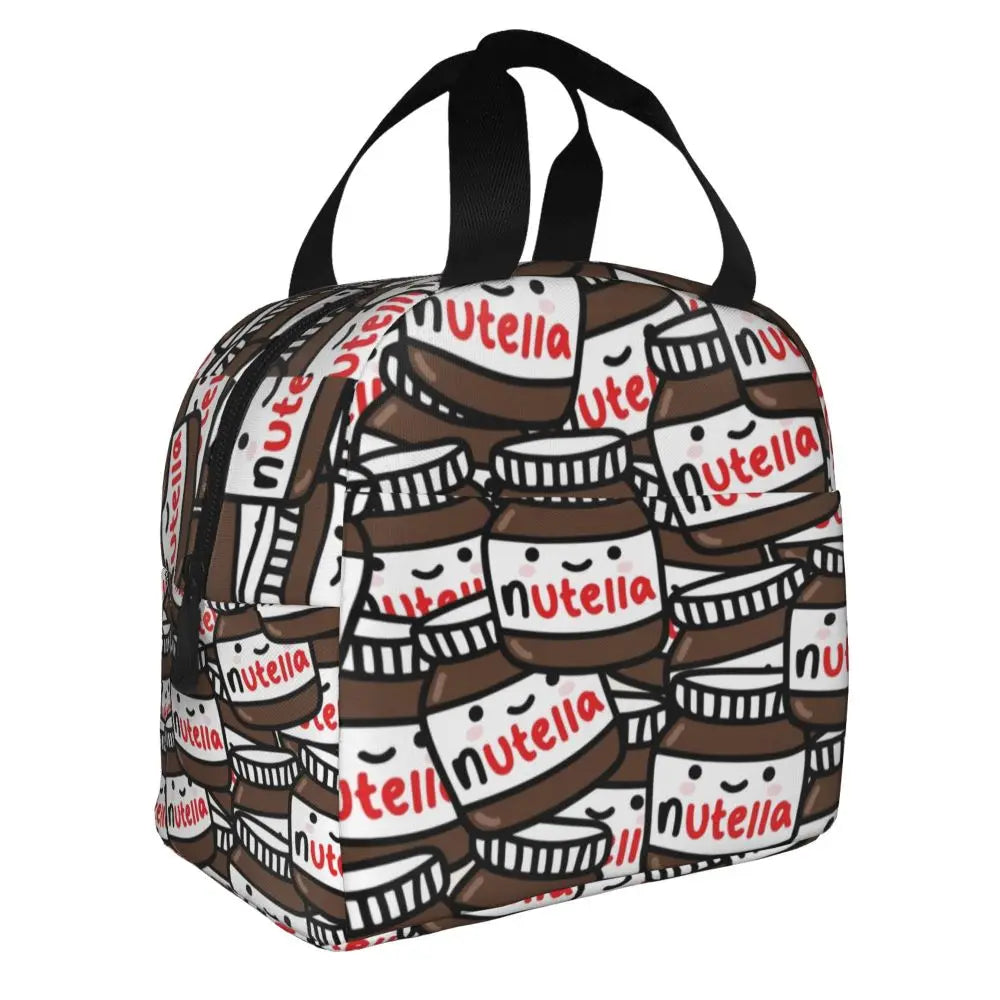 Custom Italy Nutellas Thermal Insulated Lunch Bag Women Portable Lunch Container for Outdoor Picnic Storage Food Box