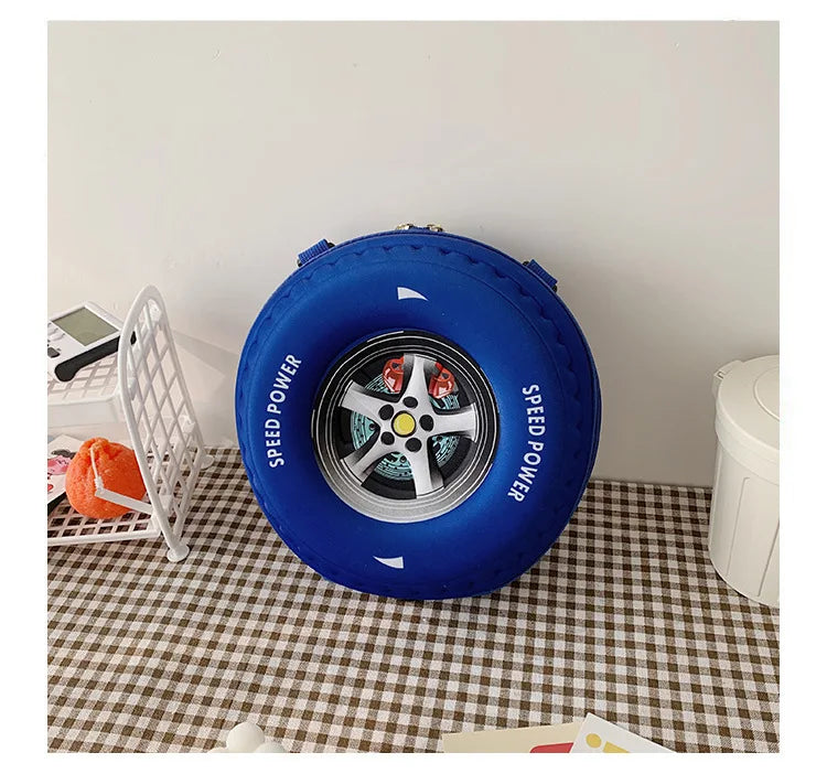 Children's Schoolbag Fashion Tyre Shaped Boys Girls Backpack 3D Cartoon Kindergarten Shoulder Bag Large Capacity Kids Handbag