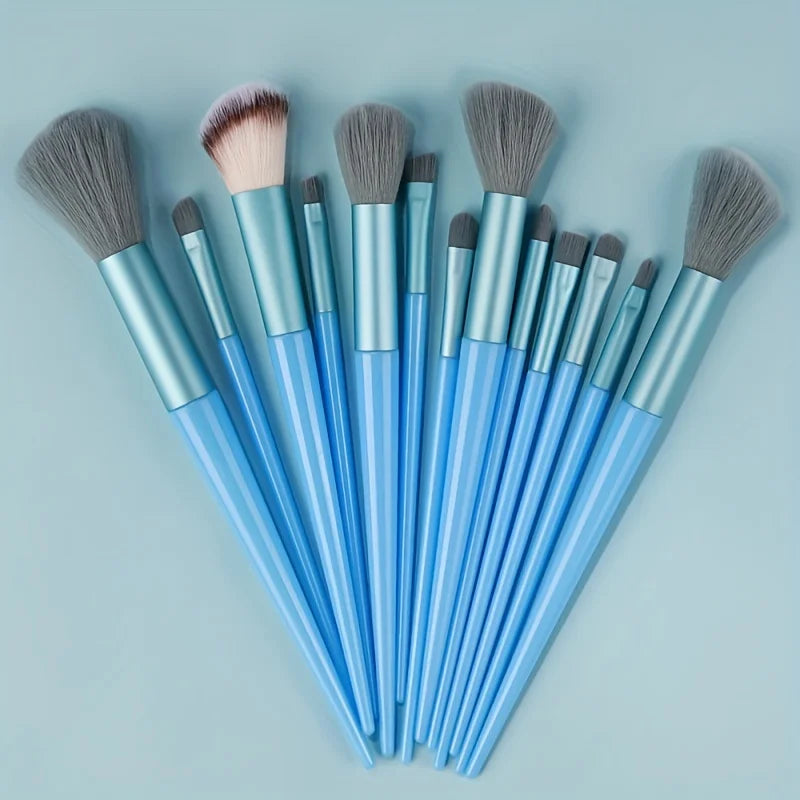 Makeup Brushes Set 13Pcs Premium Synthetic Brush Foundation Powder Blending Concealer Eyeshadow Blush Cosmetics Brushes Travel