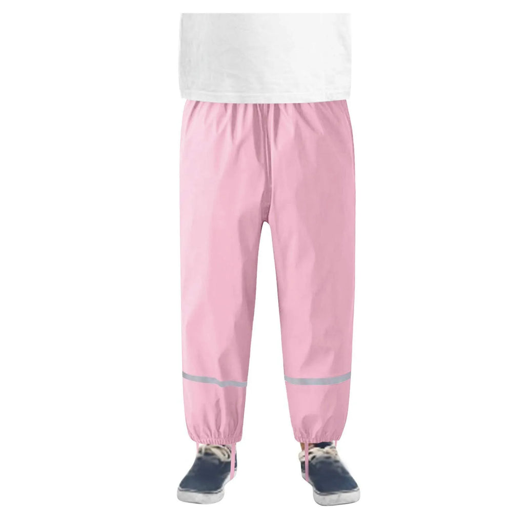 Children's Solid Color Loose Pencil Wind And Waterproof Mud Trousers Breathable Multi-function Casual Trouser For Boys And Girls