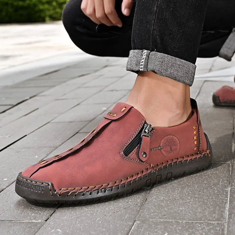 Men Casual Leather Shoes Comfortable Anti-slip Flat Shoes Soft Leather Shoes Hot Sales Free Delivery of Men Shoes In Large Size
