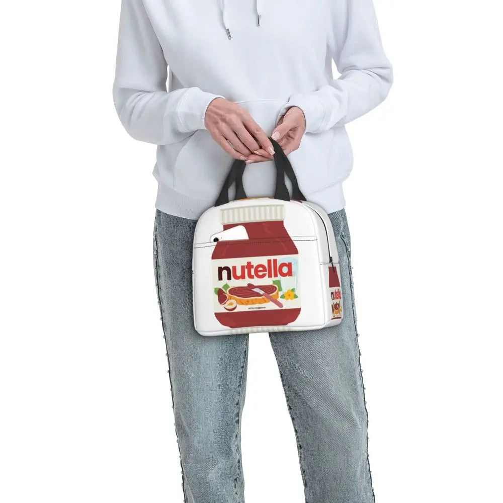 Custom Italy Nutellas Thermal Insulated Lunch Bag Women Portable Lunch Container for Outdoor Picnic Storage Food Box
