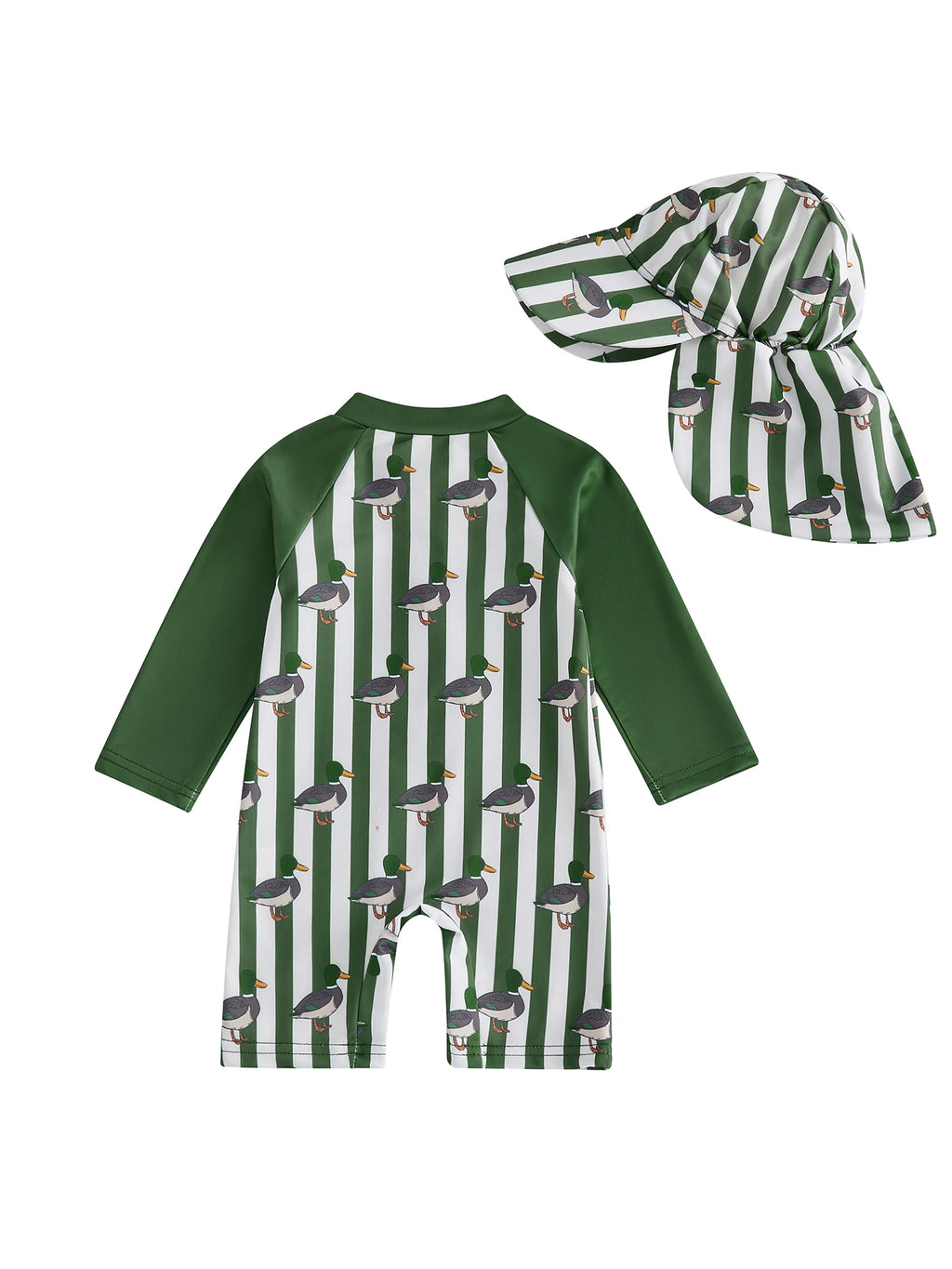Summer Toddler Kids Baby Boys Swimsuits Long Sleeve Animal Print Rash Guard Jumpsuits with Hats Swimwear Beachwear