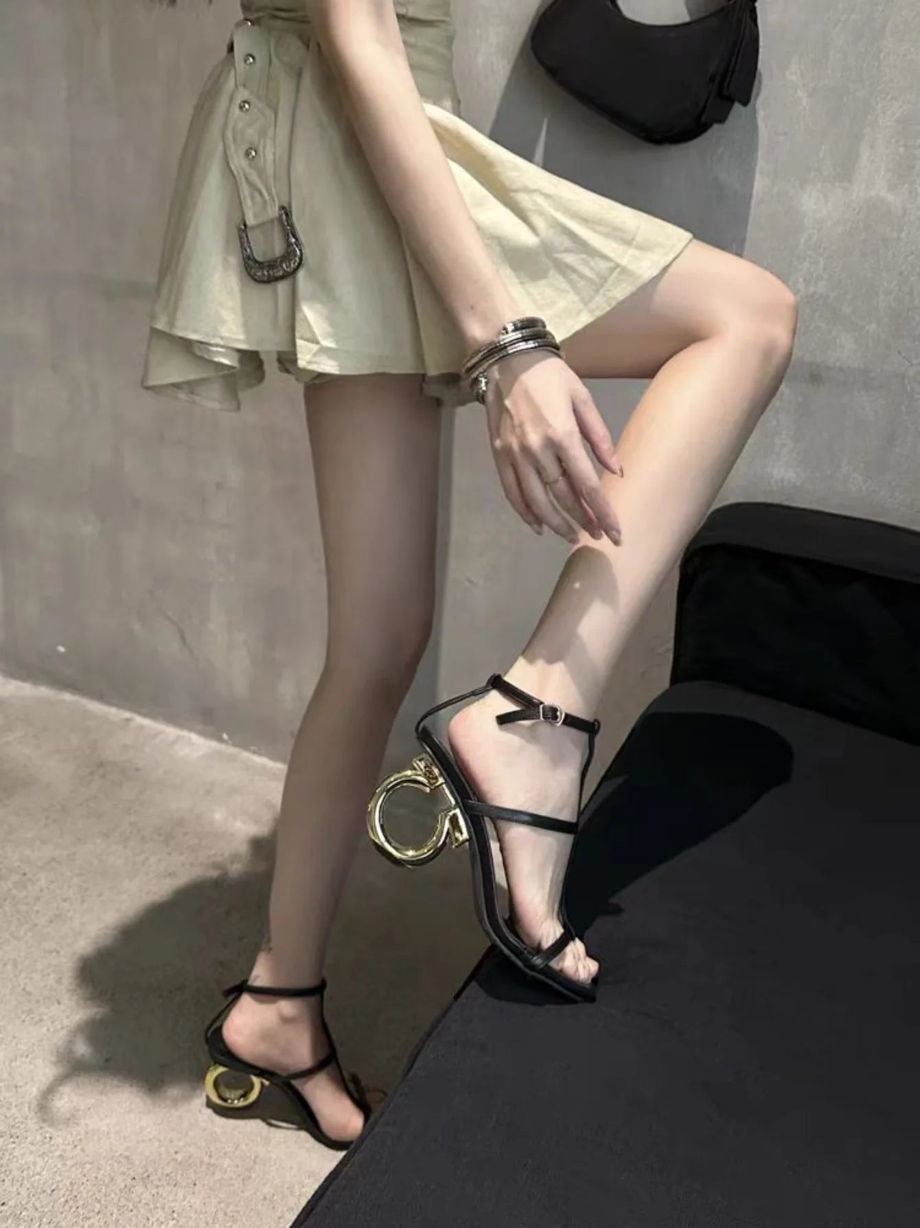 Shoes for Women Heel  Sandals  Luxury Designs Sandals Ankle Buckle Strap Clip Toe Roman Casual Beach Shoes Summer Ladies Heels