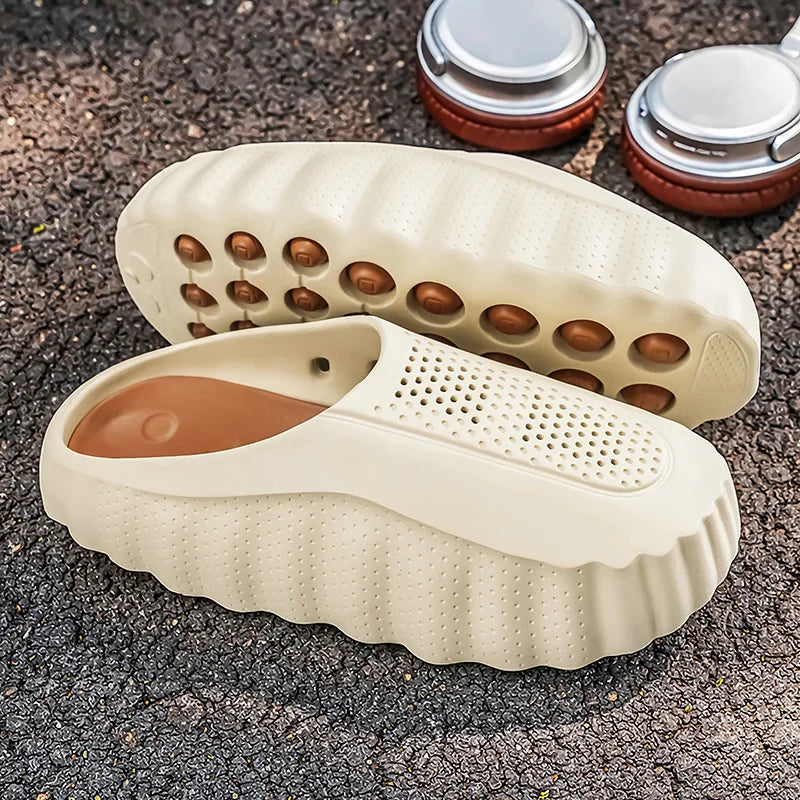 Summer Men Half Slippers Outdoor Breathable Couple Beach Shoes Platform Lightweight Soft Men Sandals Women Garden Casual Shoes