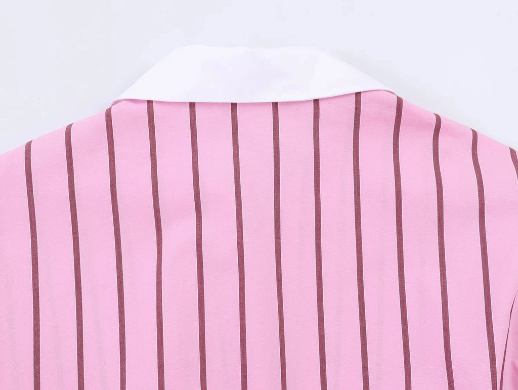 Women Blouses Tops Spring New Fashion Color Blocking Elegant Women's Shirts Tops Chic Street Single-breasted Tops