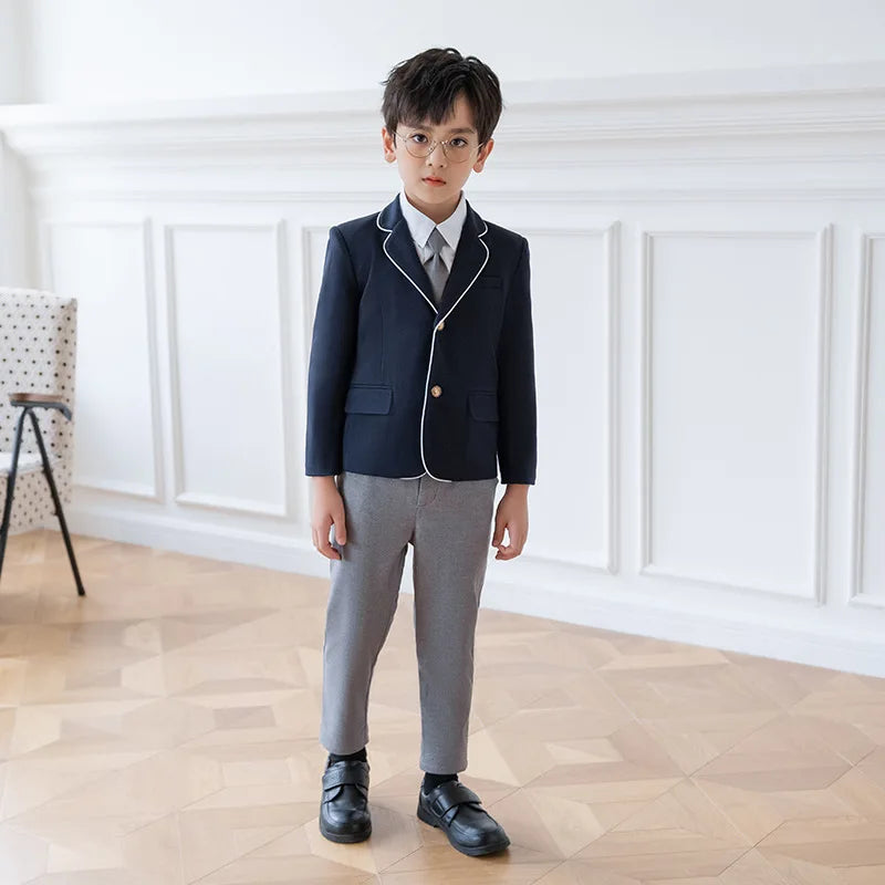 Kids Japanese Navy Jacket Suit Dress School Uniforms Girls British Boys Blazer Formal Outfits Chidren Student Clothes Class Sets