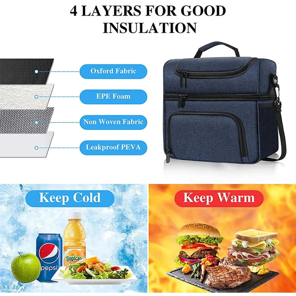 DENUONISS Thermo Lunch Bags Thermal Lunch Box For Kids Food Bag Picnic Bag Handbag Cooler Insulated Cooler Bag