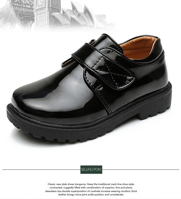 New Boys Leather Shoes British Style School Performance  Kids Wedding Party Shoes White Black Casual Children Moccasins Shoes