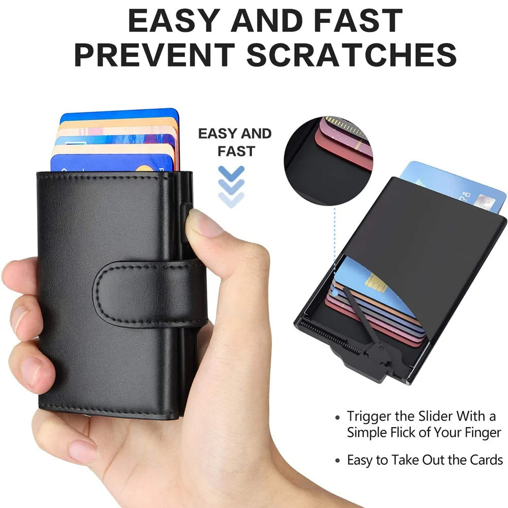 Rfid Microfiber Leather Men Wallets Fashion Card Holder Trifold Wallet Money Bags Smart Slim Thin Coin Pocket Wallet Purse