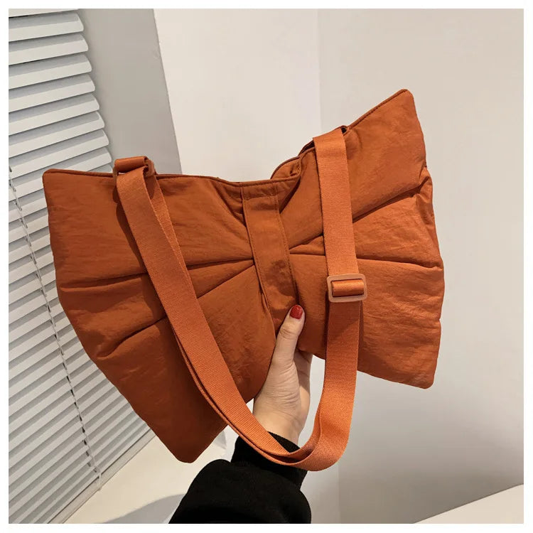 Soft Nylon Women's Portable Shoulder Bag Large Capacity Female Commute Crossbody Bags Simple Design Ladies Tote Purse Handbags