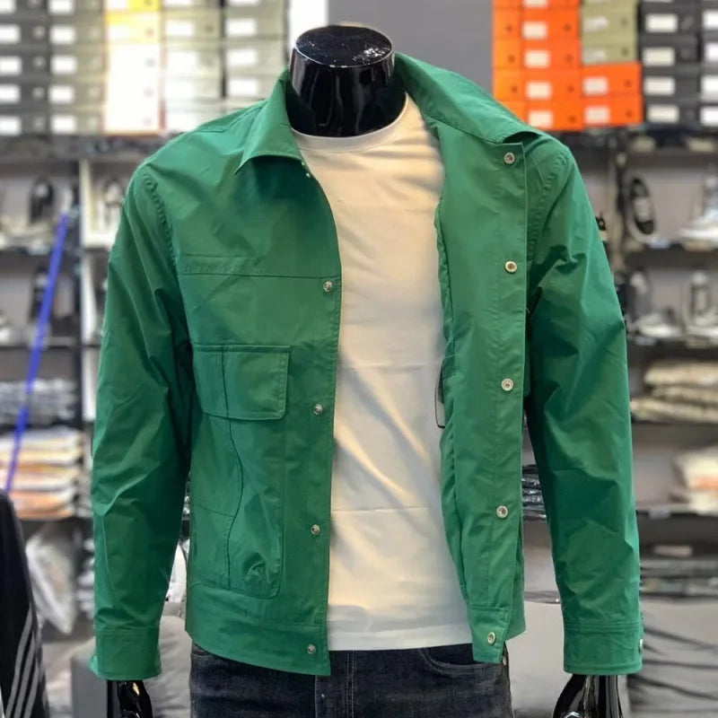 Men Casual Loose Workwear Jacket Long Sleeve Coat Multiple Colors