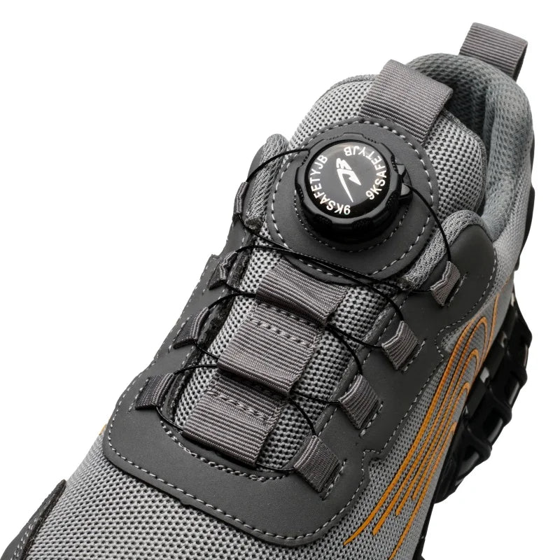 Rotating Button Unisex Safety Shoes Men For Work Sneakers Shoes Puncture-Proof Protective Women Shoes Steel Toe Work footwear