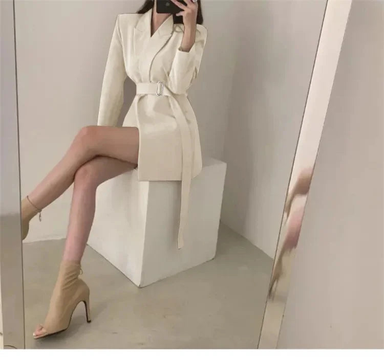 Women's Blazers New in Outer wears New in Casual Temperament High Quality Jacket Ladies Tops White Official Blazer Women