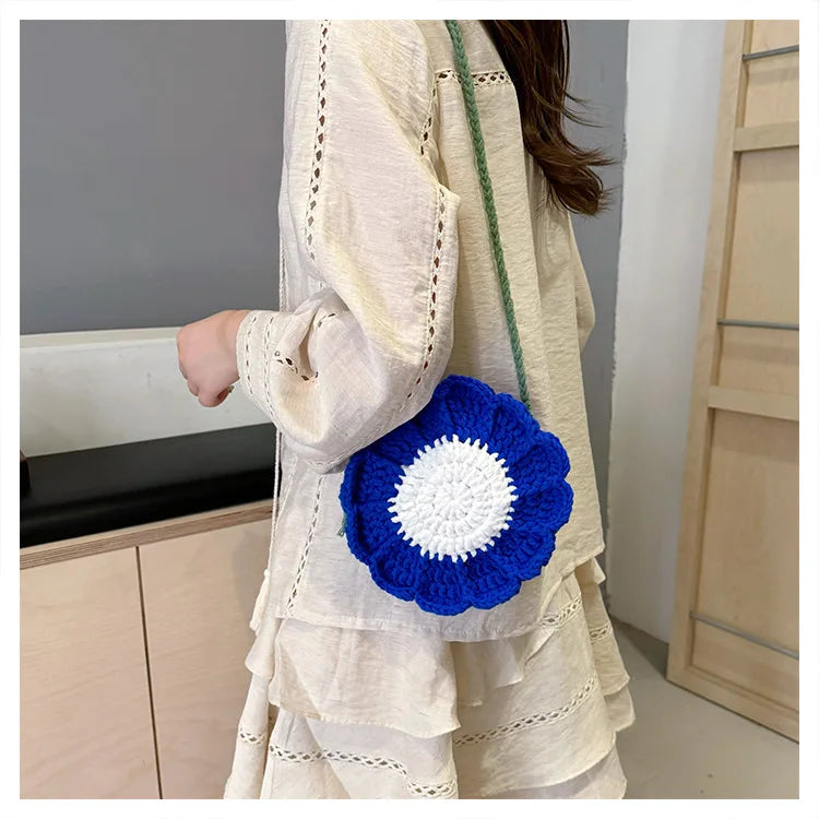 Ladies' Crossbody Bags New Handmade Woven Flower Kawaii Sweet Shoulder Bags High-quality Luxury Brand Crossbody Bags For Girl