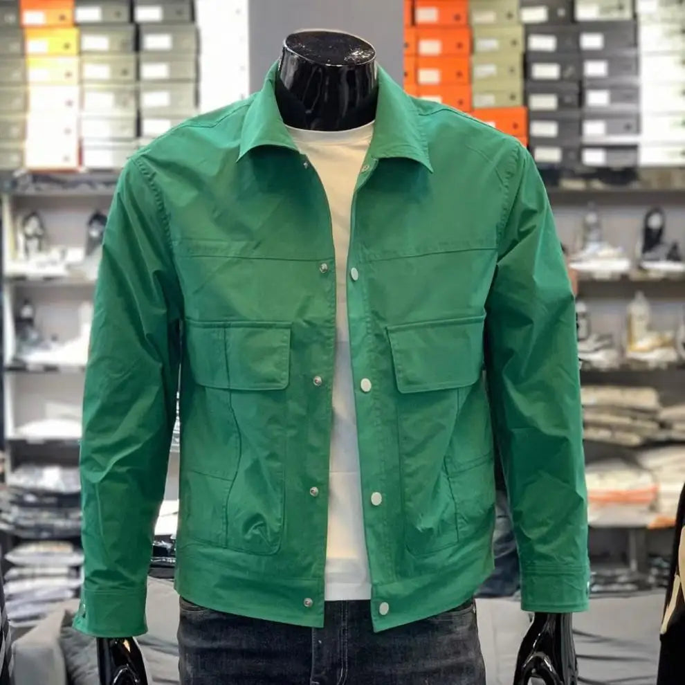 Men Casual Loose Workwear Jacket Long Sleeve Coat Multiple Colors