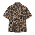 Hawaiian Mens Button Down Paisley Shirt Summer Beach Casual Print Short Sleeve Boho Vacation Blouse Tops Baggy Floral Shirts