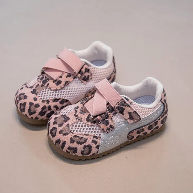 Kid's Sneakers Summer Sport Shoes For Children Mesh Breathable Leopard Boy's Girl's Running Footwear Anti-slippery Ergonomics