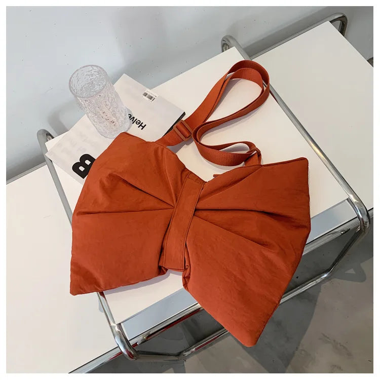 Soft Nylon Women's Portable Shoulder Bag Large Capacity Female Commute Crossbody Bags Simple Design Ladies Tote Purse Handbags