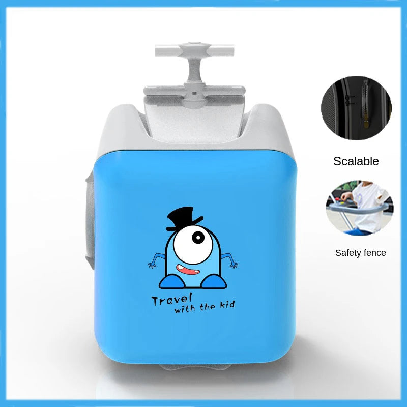 New Cartoon Suitcase for Kids Can Sit Boarding Cabin Luggage children's Suitcases Travel Lazy Trolley Case Baby Walker box wheel