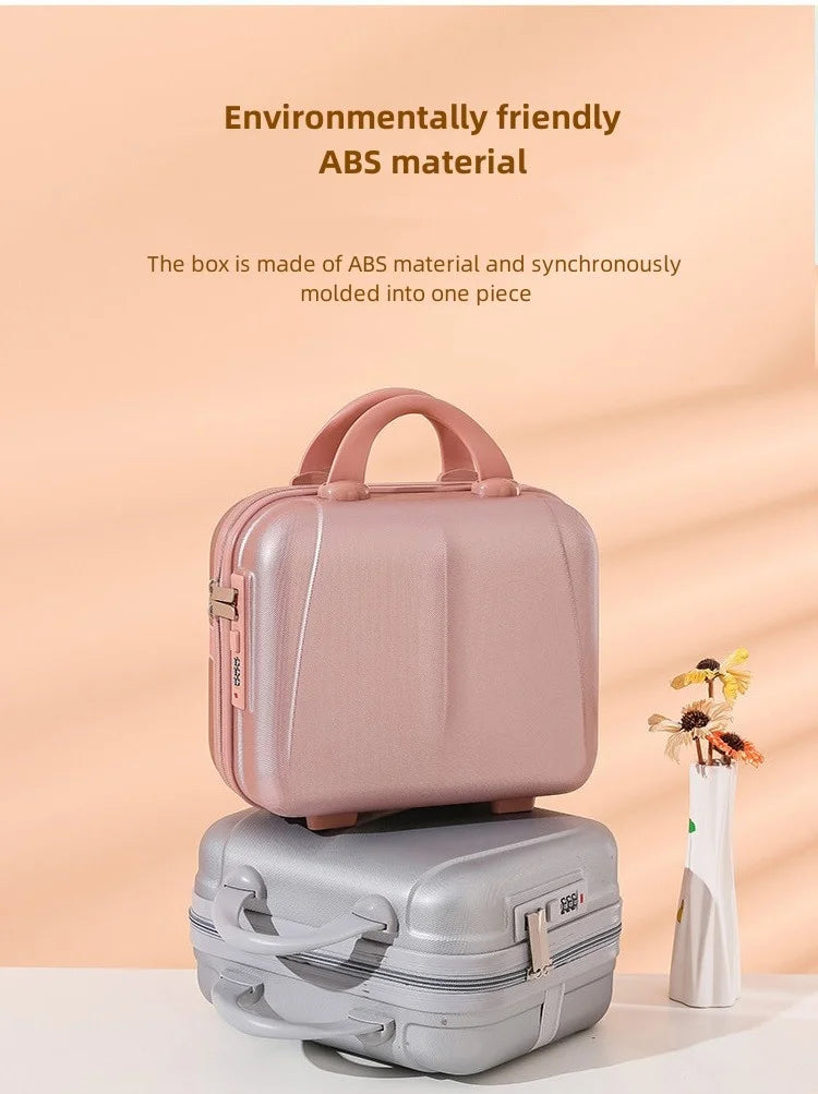 Portable Hand Suitcase With Password Lock Makeup Storage Bag Boarding Luggage Organizer Case Travel Cosmetic Box Festival Gift