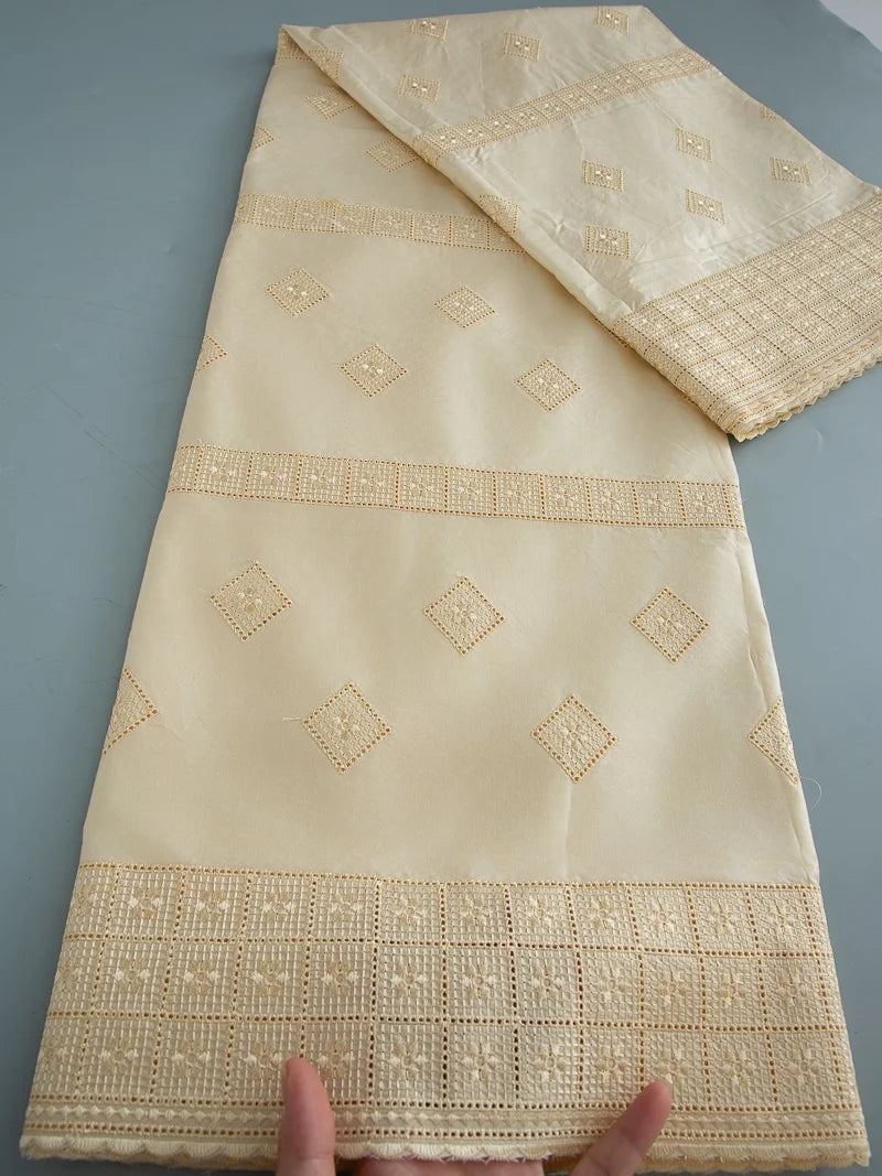 Kalume Fashion Nigerian Cotton Dry Lace Fabric 2026 High Quality Swiss Voile Stones Embroidery Lace Fabric For men Prom Party