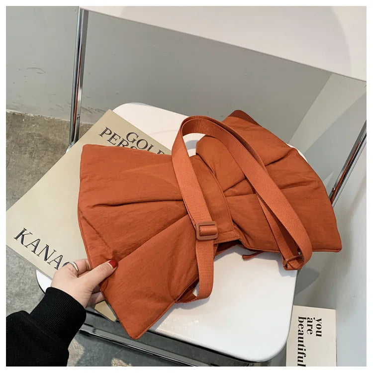 Soft Nylon Women's Portable Shoulder Bag Large Capacity Female Commute Crossbody Bags Simple Design Ladies Tote Purse Handbags