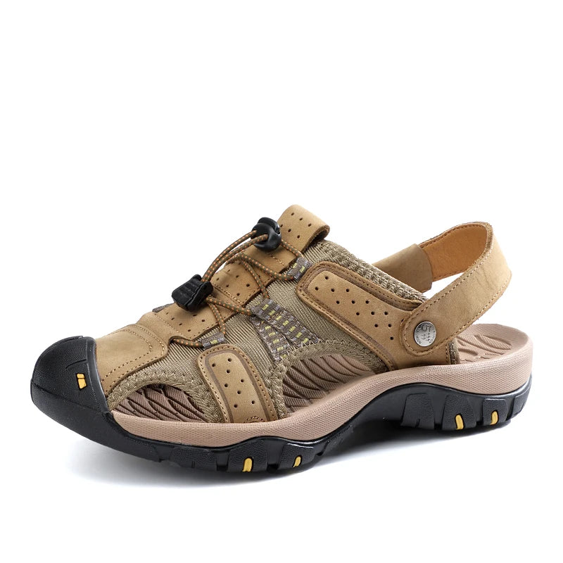 2023 Men Summer Sandals Leather Outdoor Beach Shoes Pure Handmade Shoes Fashion Big Size Slippers Men Luxury Casual Shoes