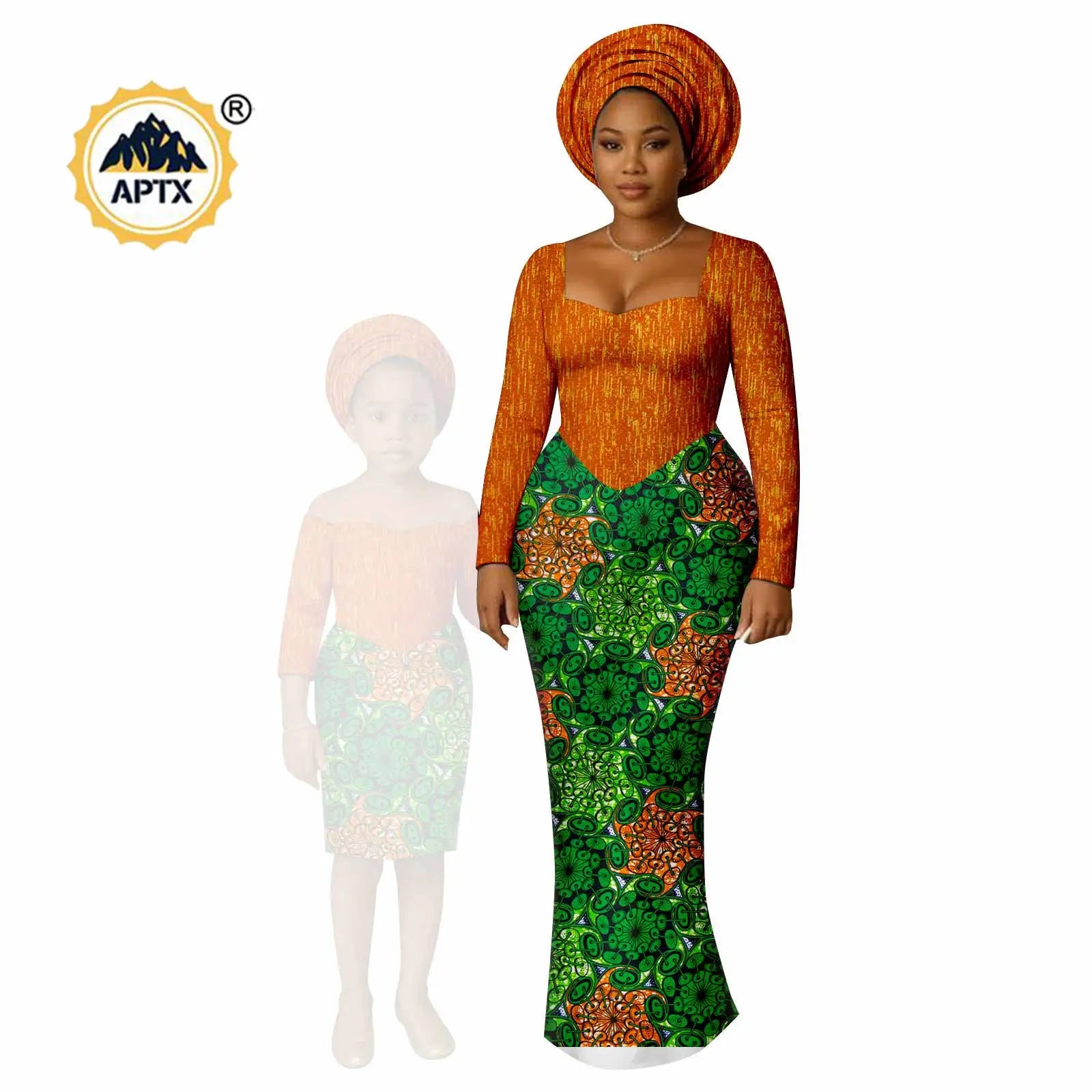 African Print Long Dresses for Women Family Outfits Dashiki Couple Clothes Mom and Daughter Dresses Ankara Outwear 25F029