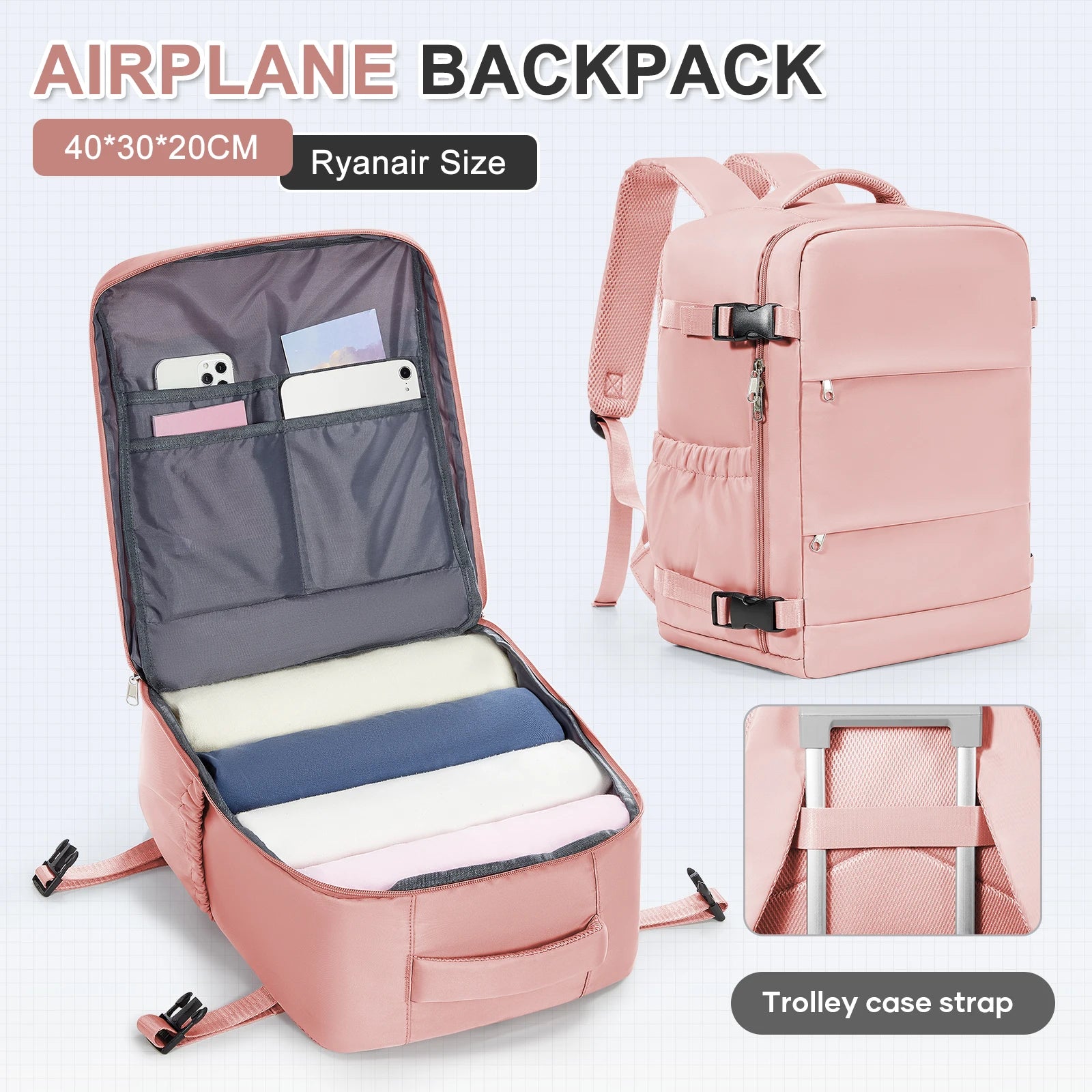 Ryanair Backpack 40x30x20 Cabin Bag Travel Backpack for Men Women Hand Luggage Leisure Laptop Backpack mochila para viaje cabina