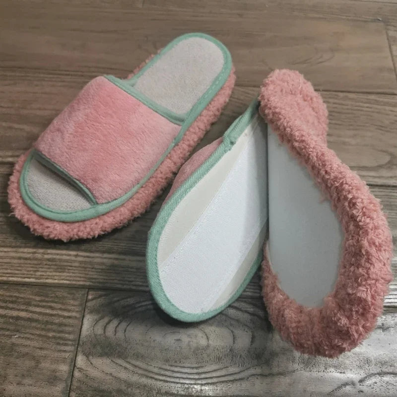 Microfibre Mop Slippers Solid Color Simple Wipeable Floor Mopping Sweeping Wood Floor Tile Cleaning Slippers Lazy Slippers