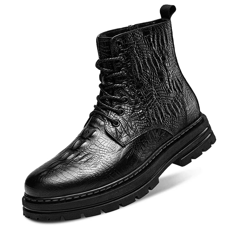 Plus Big Size 47 48 Men Pure Black Genuine Leather Boots With Zipper High Top Shoes Real Original Natural Handmade