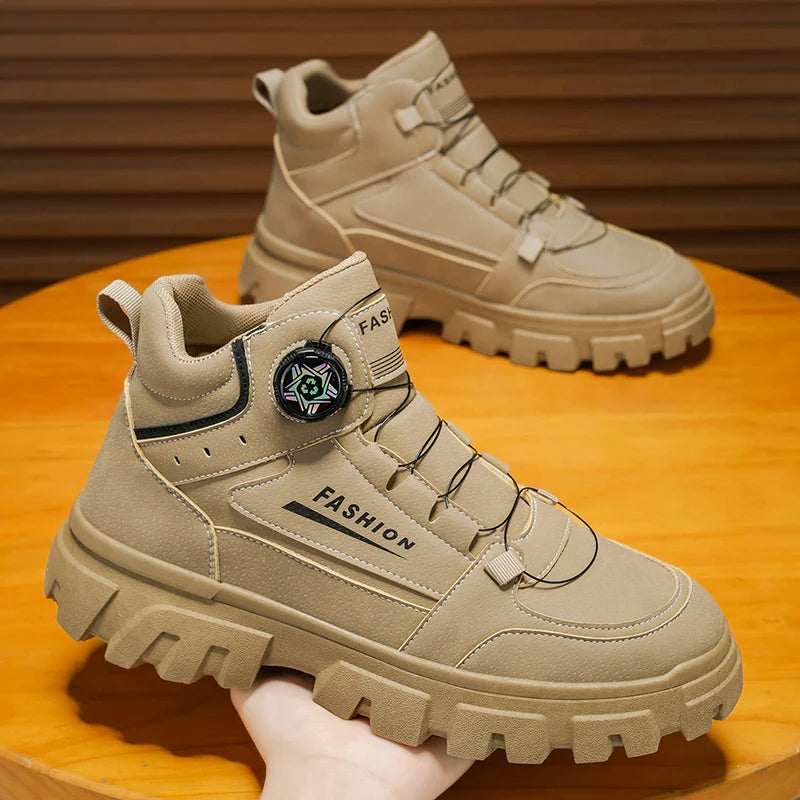 2025 Mens Boots Casual Shoes Winter Cowboy Combat Tactical Motorcycle Chelsea Ankle Leather Work Outdoor Hiking Designer Luxury