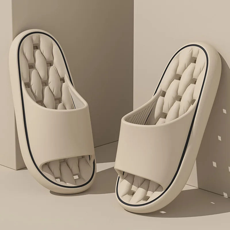 Big Size 48 49 Bathroom Slippers Leaking Quick-Drying Couples Home Shower Shoes Men Light Beach Flip Flops Women Swimming Slides