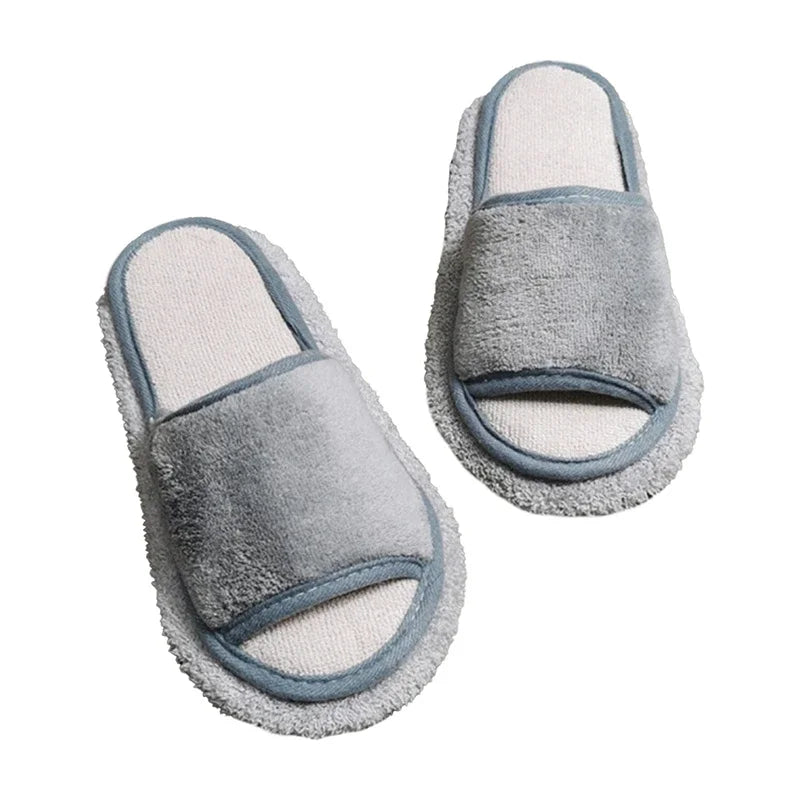 Microfibre Mop Slippers Solid Color Simple Wipeable Floor Mopping Sweeping Wood Floor Tile Cleaning Slippers Lazy Slippers