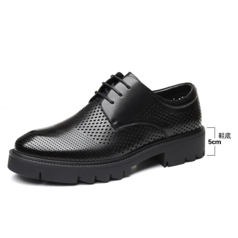 Men Dress Shoes Elevator Shoes Platform High Heels Height Increase Business Casual Man Heightening Shoes