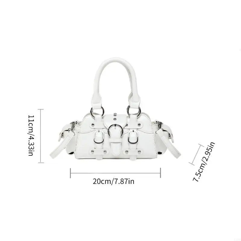 All-Matching Shoulder Bag for Woman Top Handle Bag Punk Styles Crossbody Bag Trendy Handbag PU Leather Bag