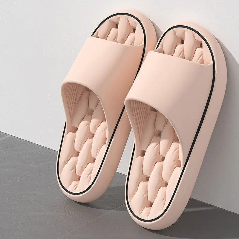 Big Size 48 49 Bathroom Slippers Leaking Quick-Drying Couples Home Shower Shoes Men Light Beach Flip Flops Women Swimming Slides
