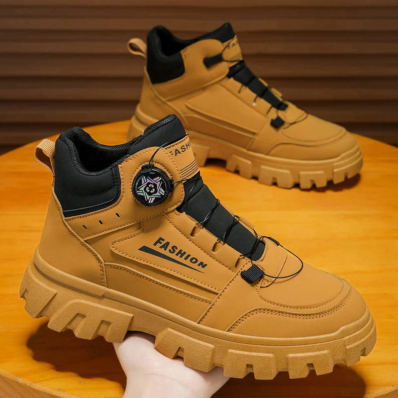 2025 Mens Boots Casual Shoes Winter Cowboy Combat Tactical Motorcycle Chelsea Ankle Leather Work Outdoor Hiking Designer Luxury