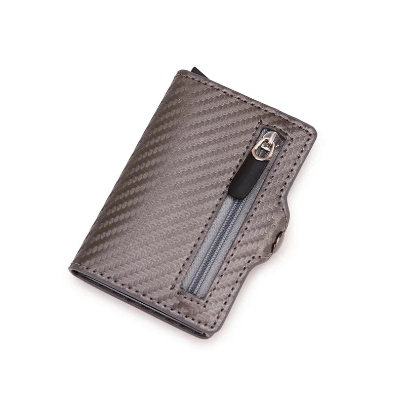 RFID Blocking Credit Card Holder Clutch Bag Men Luxury Brand Bag Card Wallet Carbon Fiber Leather Business Bank Cardholder Case