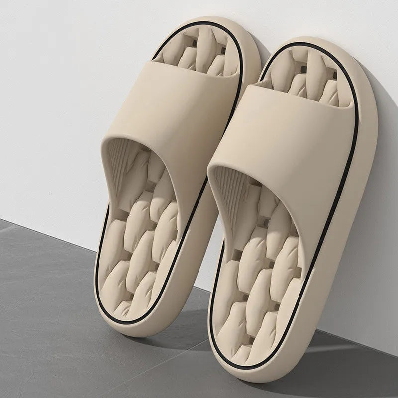 Big Size 48 49 Bathroom Slippers Leaking Quick-Drying Couples Home Shower Shoes Men Light Beach Flip Flops Women Swimming Slides