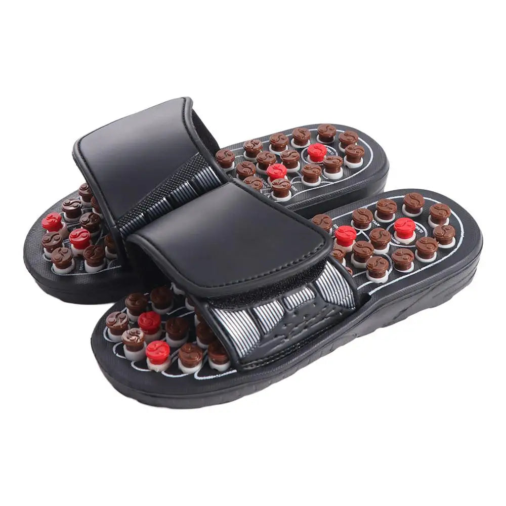 Relaxation Rotating Foot Massage Shoes Anti-slip Healthy Acupressure Massage Slippers Unisex Feet Care Reflexology Sandals Man