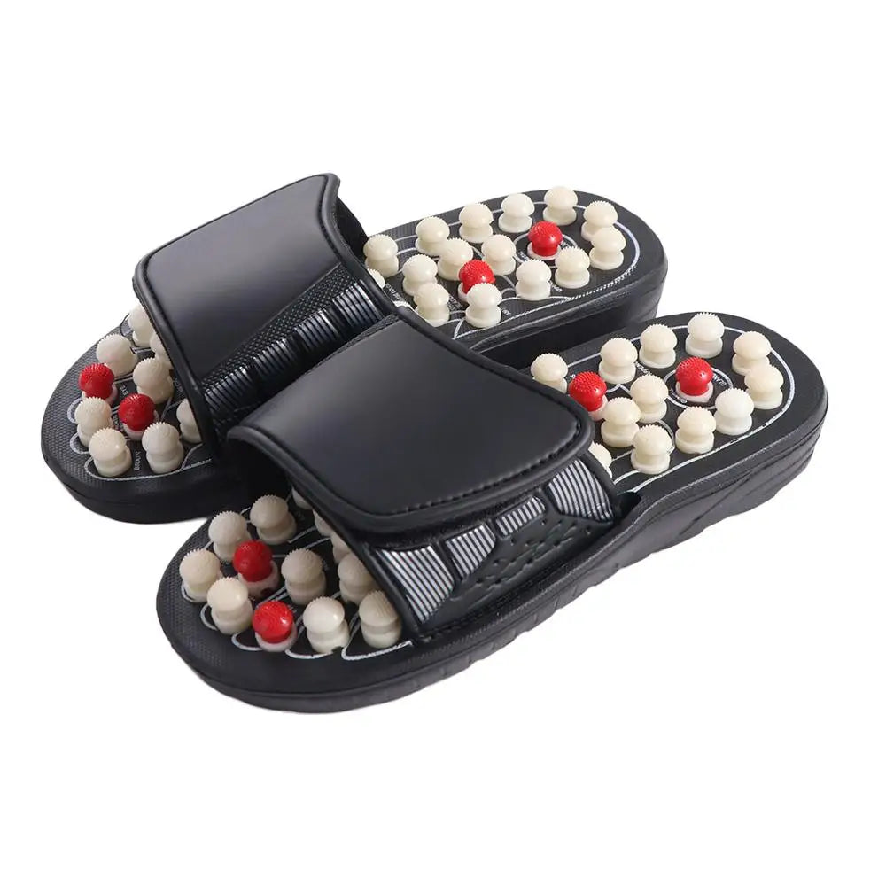 Relaxation Rotating Foot Massage Shoes Anti-slip Healthy Acupressure Massage Slippers Unisex Feet Care Reflexology Sandals Man