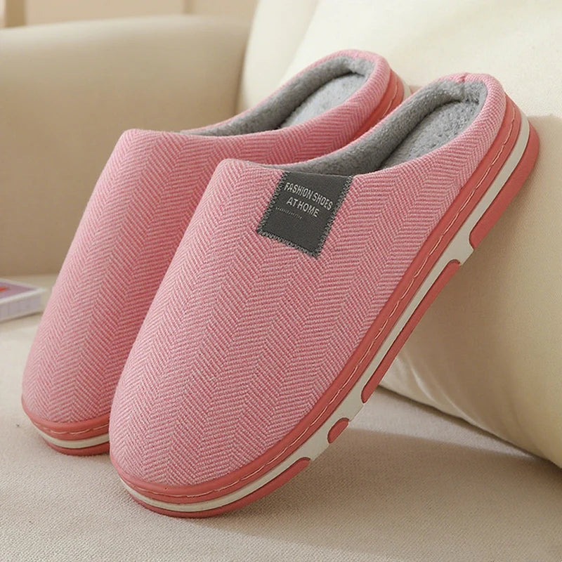 Big Size 48 49 Men Home Slippers Women Winter Warm Slides Casual Flurry Shoes Couples Indoor Non-slip Bedroom Comfort Flats