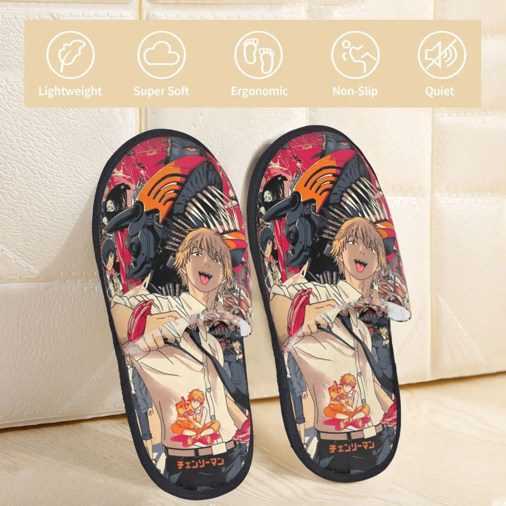 Chainsaw Man Reze House Slippers Living Room Anime Manga Soft Memory Foam Slippers Non Slip