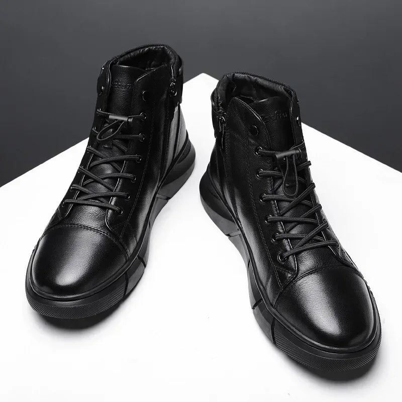 High Quality Mens Boots Luxury Slip-on Shoes for Men Outdoor All-match High-top Hard Wearing Large Size Shoes Sapatos Masculinos